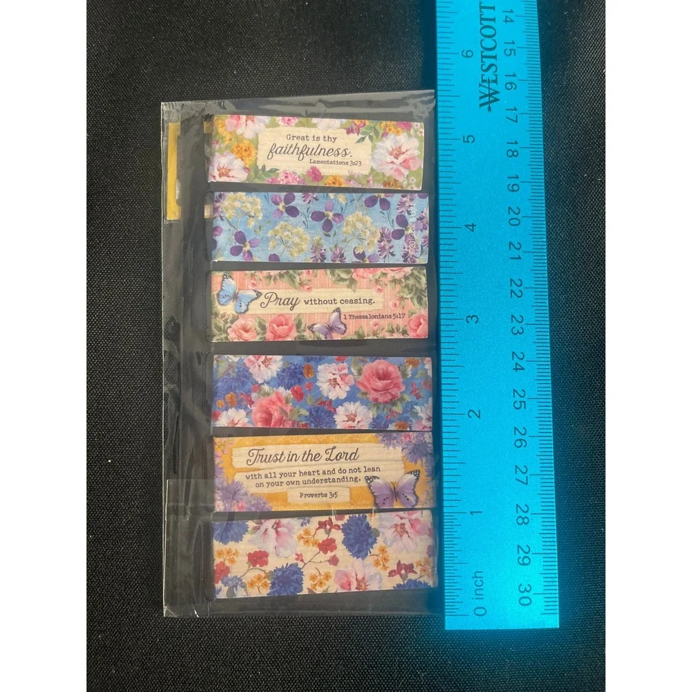 Salt & Light Magnetic Bookmarks 6 Pack Floral Bible Verse Scripture Christian